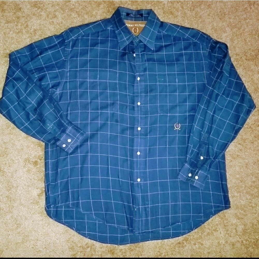 Vintage Tommy Hilfiger Button Up Shirt Mens Sz Lrg